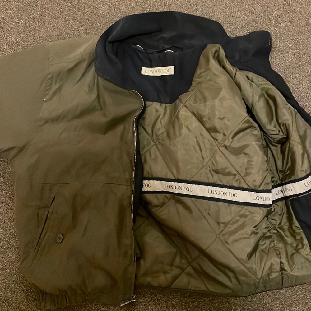 Vintage Dark Green London Fog Bomber Jacket